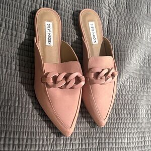 Steve Madden Dusty Pink Chain-Link Pointed Mules